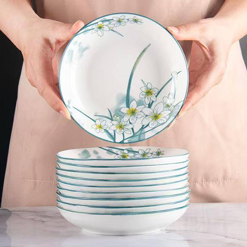 ឈុតចានសេរ៉ាមិចគុណភាពខ្ពស់ (ឈុត ៥ចាន ឬ ១០ចាន) - រឹងមាំ ធន់នឹងកម្ដៅ និងមានច្រើនម៉ូដសម្រាប់ជ្រើសរើស