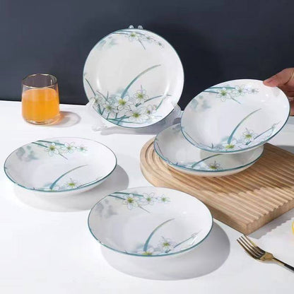 ឈុតចានសេរ៉ាមិចគុណភាពខ្ពស់ (ឈុត ៥ចាន ឬ ១០ចាន) - រឹងមាំ ធន់នឹងកម្ដៅ និងមានច្រើនម៉ូដសម្រាប់ជ្រើសរើស